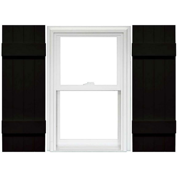 Mid America 4 Board and Batten Joined Vinyl Shutters (1 Pair) In Stock Now