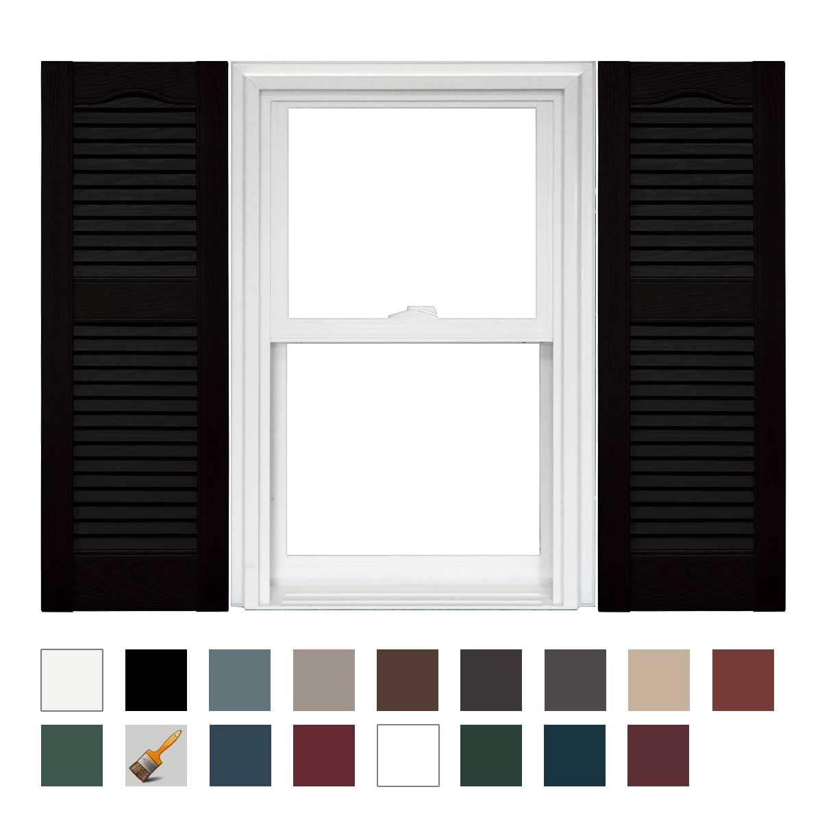 Straight Top All Louver Vinyl Shutter (1 Pair) main image 1