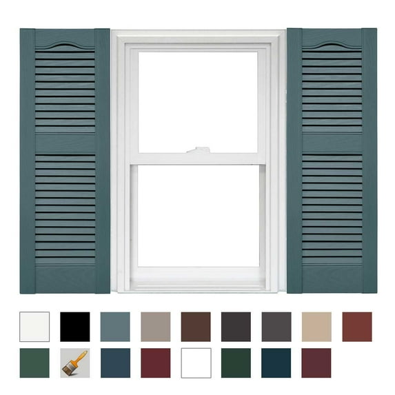 Mid America Open Louver Vinyl Shutters (1 Pair) In Stock Now