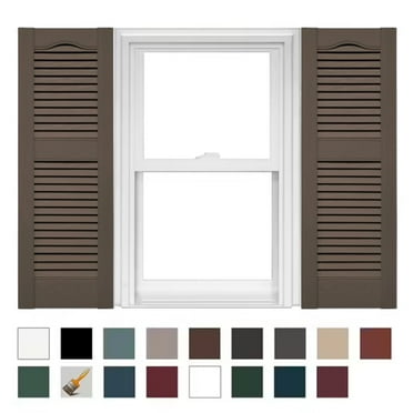 Mid America Open Louver Vinyl Shutters 14.5 Inch Width (1 Pair) In Stock Now