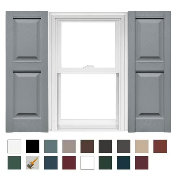 Mid America Raised Panel Shutters 14 3/4 Inch Width (1 Pair)