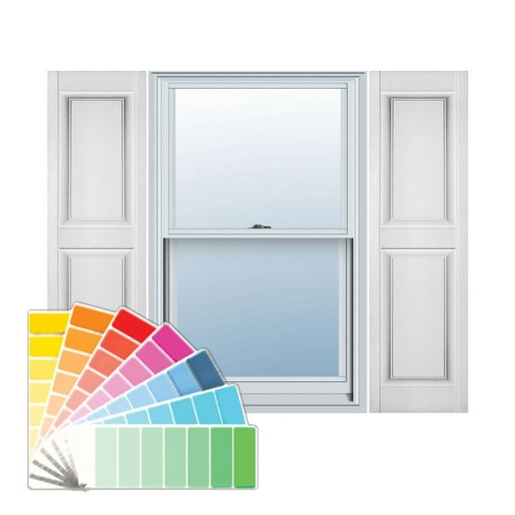 Mid America Raised Panel Vinyl Shutters 12 Inch Width (1 Pair)