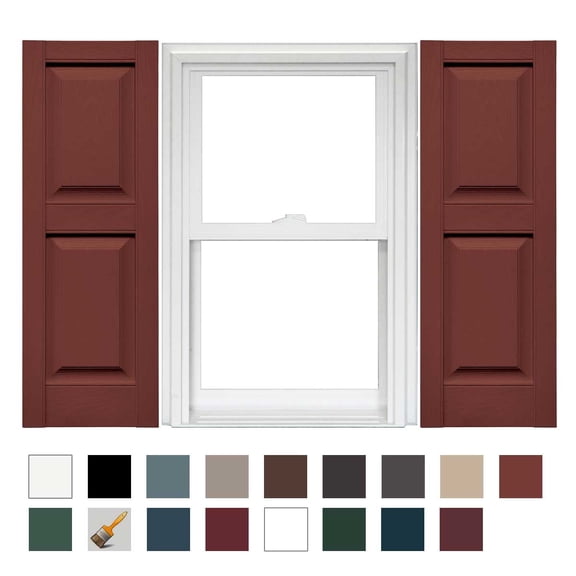 Mid America Raised Panel Vinyl Shutters 12 Inch Width (1 Pair)