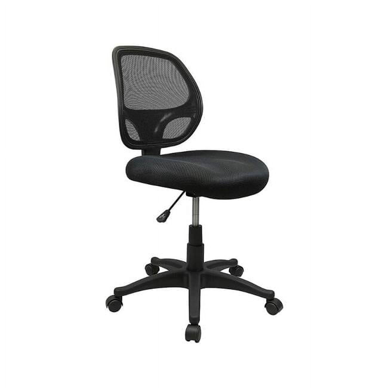Black Mesh and Fabric Armless Task Office Chair