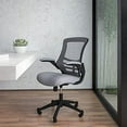MidBack Black Mesh JOMA Task Office Chair White Frame FlipUp Arms