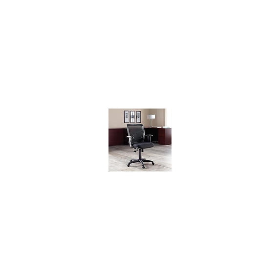 Lorell® Ergonomic Mesh/Fabric Mid-Back Chair, Swivel Tilt, Black