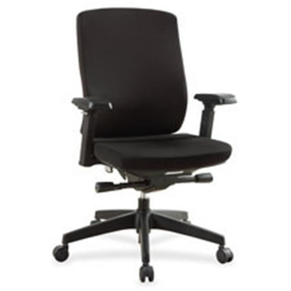Mid - Back Chairs with Adjustable Arms, Black - 43 x 27.5 x 26.5 in.