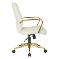 thumbnail image 1 of Mid-Back Cream Faux Leather Chair with Gold Finish Arms and Base K/D, 1 of 5