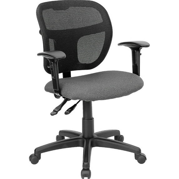 Mid-Back Gray Mesh Swivel Task Office Chair, Back Height Adjustable