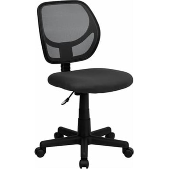 Mid-Back Gray Mesh Task Chair - Gray - Adjustable Height - Ergonomic Design