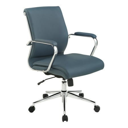 Office Star Products - Mid Back Antimicrobial Fabric Chair - Dillon Blue