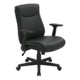 thumbnail image 1 of Mid-Back Managers Office Chair with Flip Up Arms in Black Faux Leather, 1 of 8