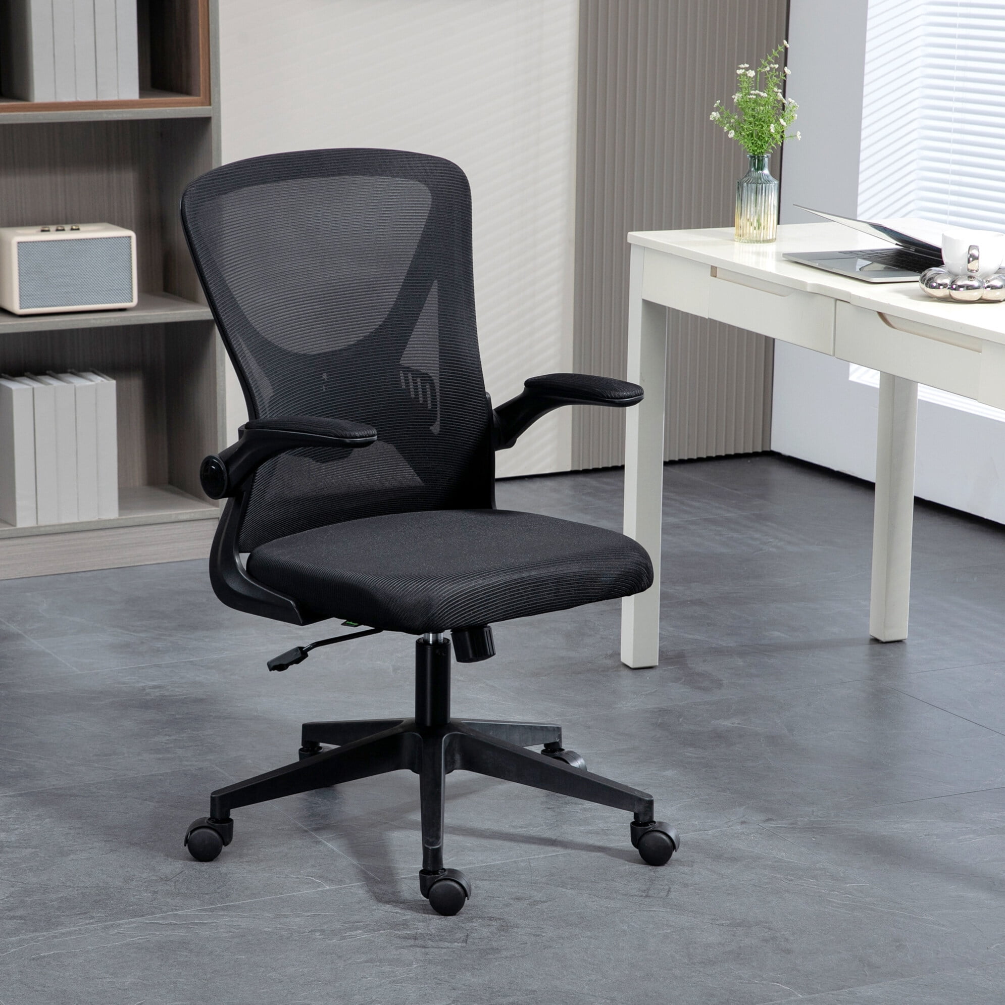Mid-Back Mesh Home Office Chair, Ergonomic Computer Task Chair with ...