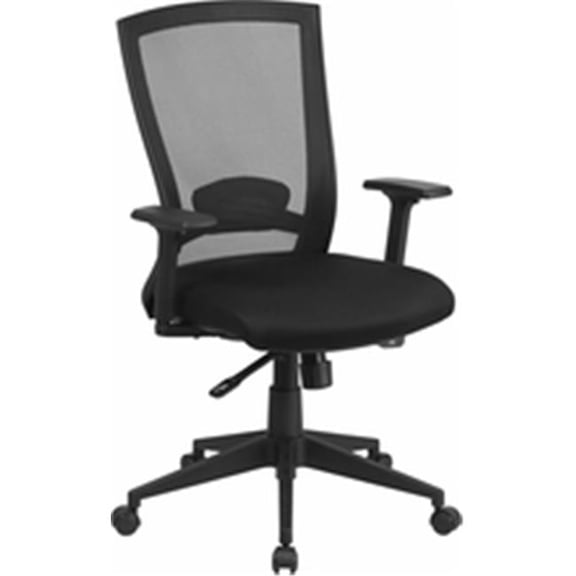 Mid-Back Mesh Office Chair - Black - Adjustable Height - Ergonomic Design