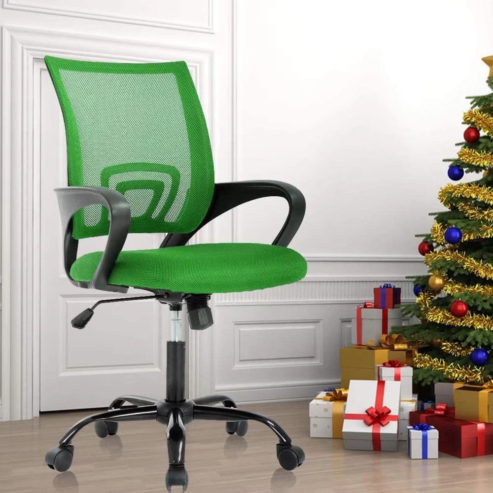 Homcom Retro Mid-back Swivel Fabric Computer Desk Chair Height Adjustable  With Metal Base, Leisure Task Chair On Rolling Wheels For Home Office,  Green : Target