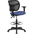 thumbnail image 1 of Mid-Back Navy Blue Mesh Back Height Adjustable Drafting Chair, 1 of 5