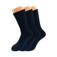 thumbnail image 1 of Mid Calf Crew Socks for Women 3 Pairs Black Cotton Socks Size 9-11, 1 of 6