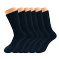 thumbnail image 1 of Mid Calf Crew Socks for Women Black Cotton Socks Size 9-11 6 Pairs, 1 of 6