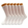 thumbnail image 1 of Mid Calf Crew Socks for Women White Cotton Socks Size 9-11 6 Pairs, 1 of 6