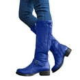 thumbnail image 1 of Mid Calf Riding Boots for Women Vintage Waterproof Leather Chunky Heel Round Toe Zipper Winter Warm Long Booties, 1 of 6