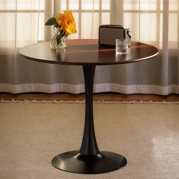 Mid-Century 24" Round Dining Table - Sturdy Space-Saving Table for Small Dining Areas