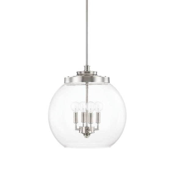 Mid-Century 4 Light Pendant In Transitional Style 15.5 High By 17 Wide-Polished Nickel Finish -Traditional Installation Capital Lighting 321142Pn