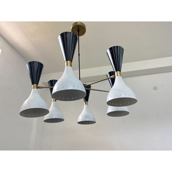 Mid Century 6 Arm Stilnova Lights Ceiling Fixture Chandelier Modern Design