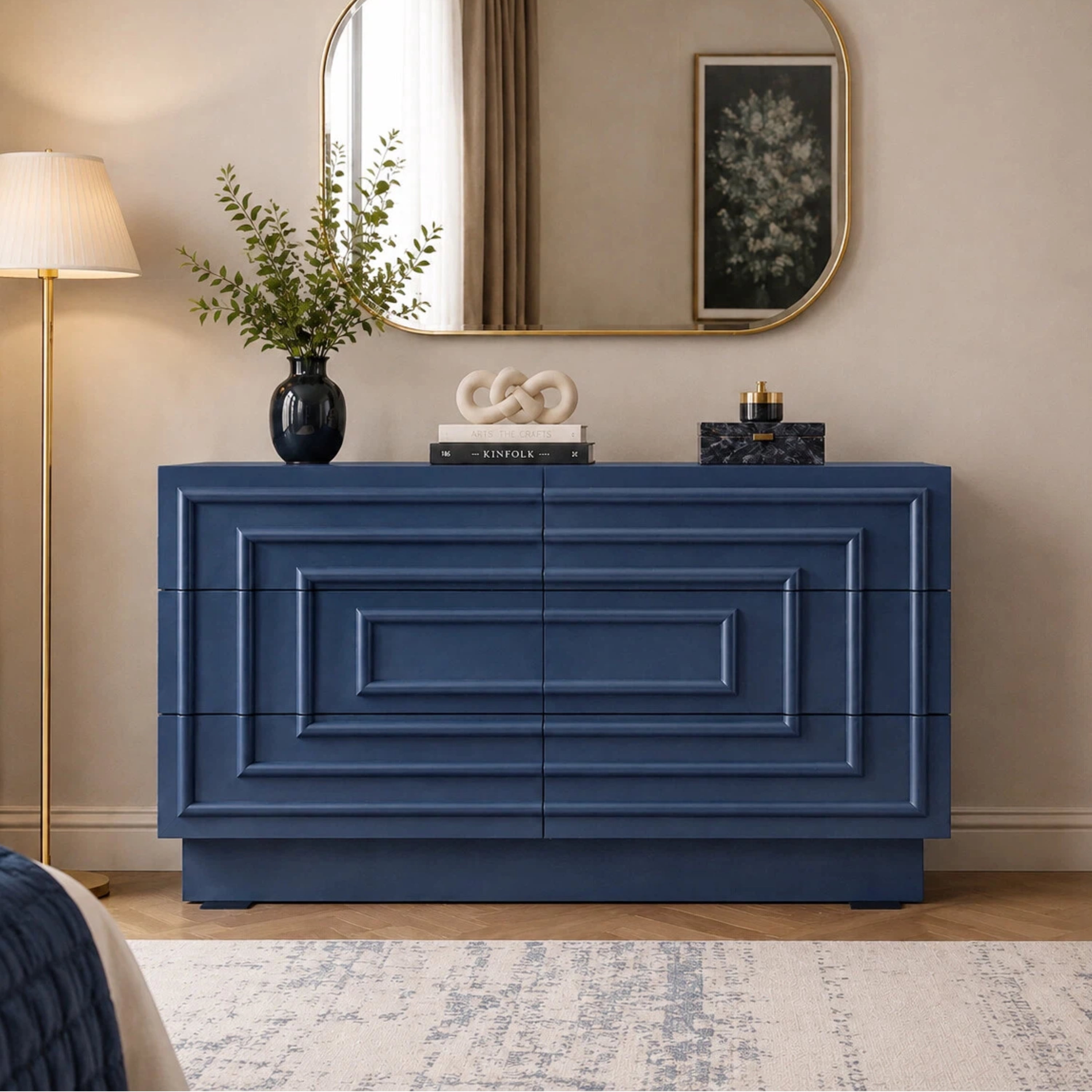 Mid Century 6-Drawer Dresser for Bedroom, 57.2