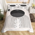 thumbnail image 1 of Mid Century Abstract Bedding Sets Grey Black Comforter Cover Geometric Aesthetic Bed Set Minimalism Duvet Cover Modern Lines Artwork Quilt Cover Microfiber Breathable, 1 of 4
