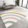 thumbnail image 1 of Mid-Century Abstract Cartoon Rainbow Kids Area Rug, Boho Nordic Art Carpet, Non-Slip Easy Clean Washable Absorbent Playing Mat For Living Room Bedside Bedroom Nursery Entryway 1x2ft, 1 of 6