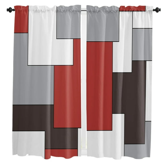 Mid Century Abstract Geometric Classic Curtains Home Decor Living Room Kitchen Balcony Room Window Curtain Bedroom Decoration