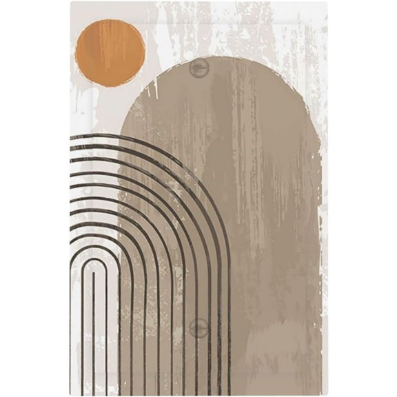 Mid Century Abstract Sun Moon 1 Gang Light Switch Cover Blank Wall Plate Decorative No Device Switchplate Electrical Faceplate for Kitchen Bathroom Living Room Home Decor
