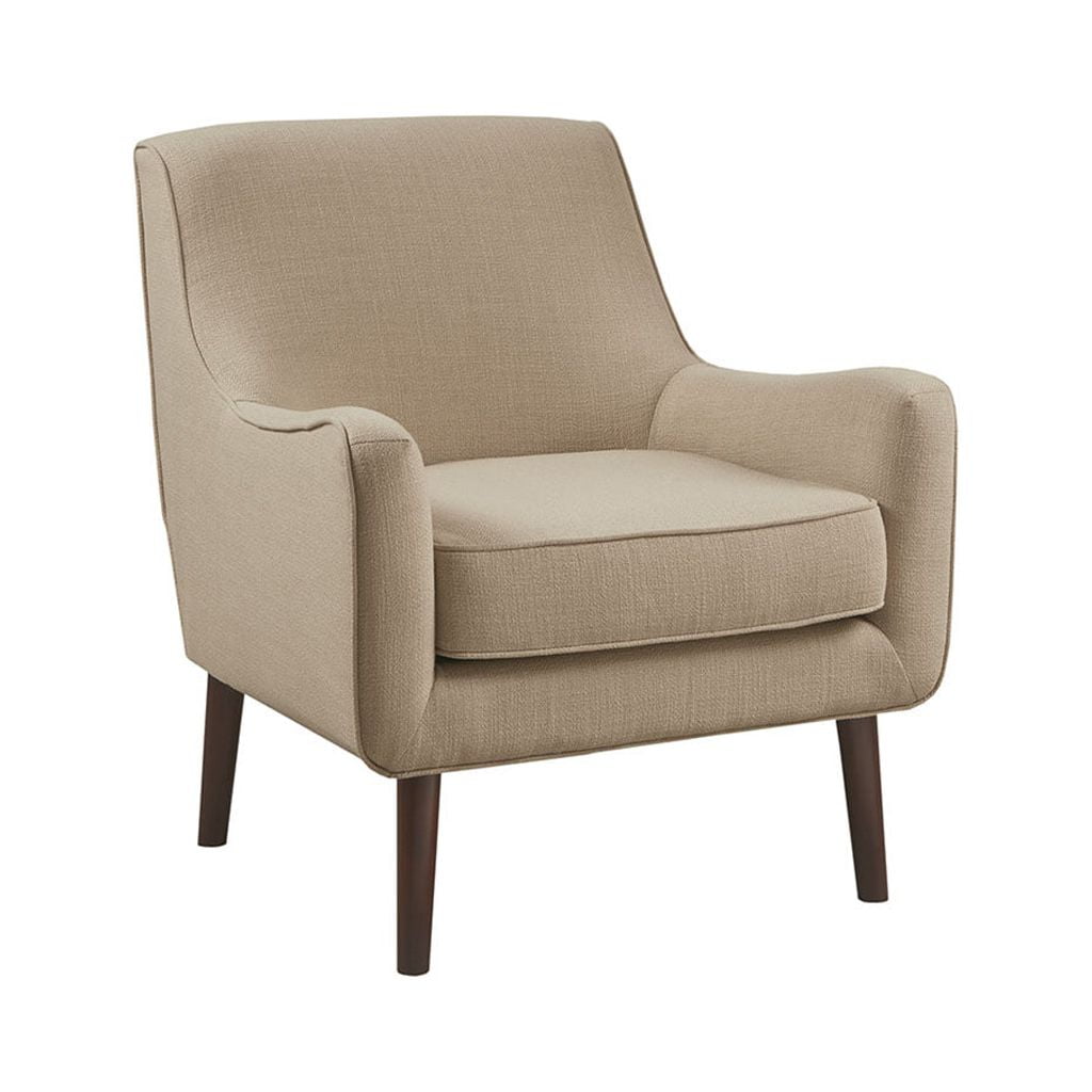 Liam Mid-Century Beige Upholstered Accent Chair