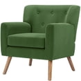 thumbnail image 1 of Mid-Century Accent Chair,Modern Comfy Armchair Upholstered Reading Chair Single Sofa Chair for Living Room,Apartment, Green, 1 of 7