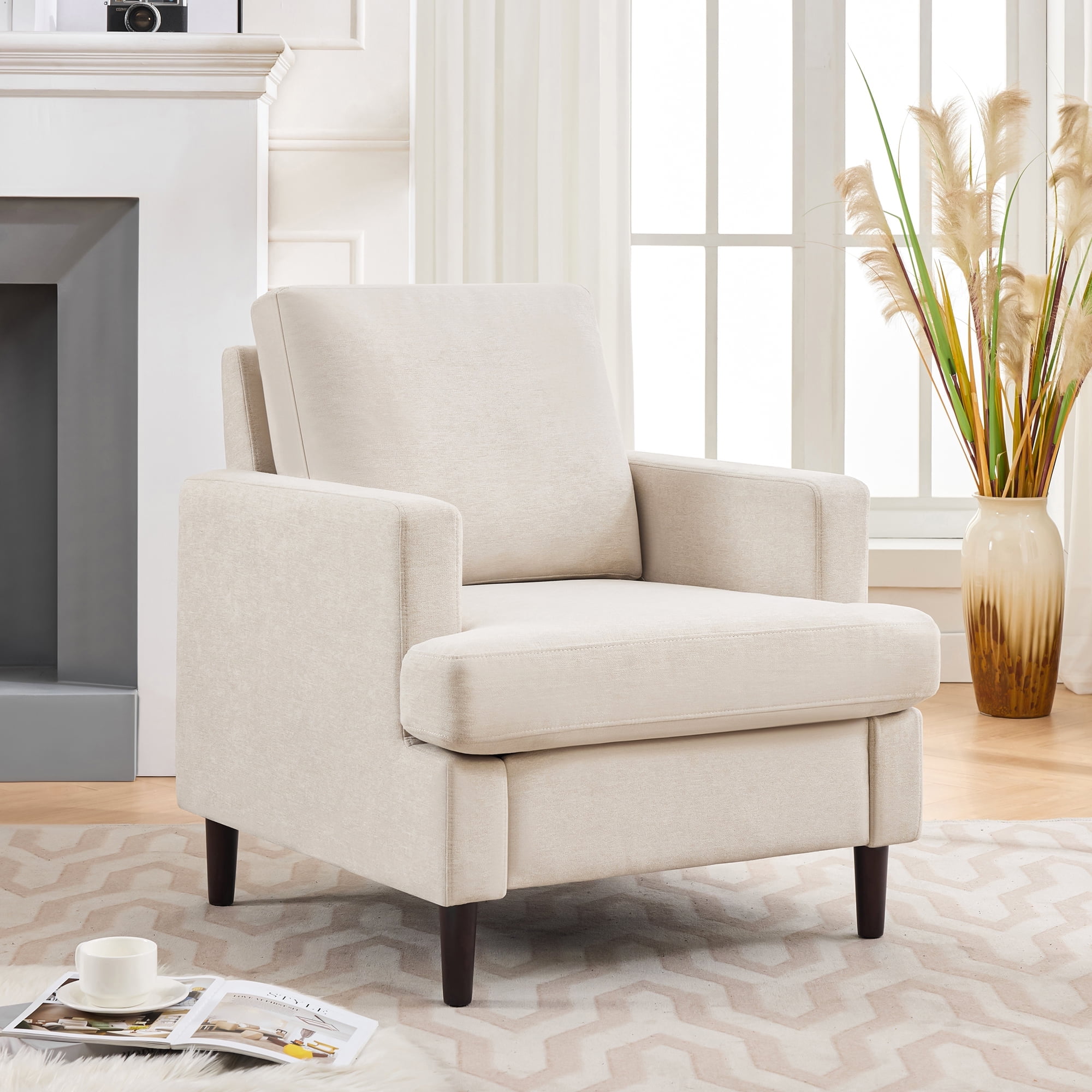 Serta Copenhagen Bonded Leather Slipper Chair Chestnut Brown