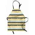 thumbnail image 1 of Mid Century Apron Abstract Christmas Holiday Tree Illustrations Inspired by the Fifties, Unisex Kitchen Bib Apron with Adjustable Neck for Cooking Baking Gardening, Yellow Black Aqua, by Ambesonne, 1 of 3