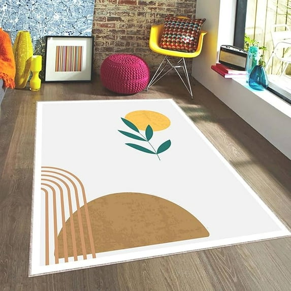 Mid Century Area Rugs, Modern Minimalist Art Indoor Non-Slip Rug, Upholstery Rug With Non-Slip Backing For Kids Boys Girls Bedroom Living Room Dining Room 3 x 4ft