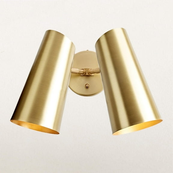 Mid-Century Articulating Metal Double Sconce - Gold Wall Lights for Living Room and Bedroom Loung