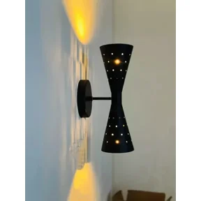 Mid Century Atomic Style Dual Light | Wall Light Double Cone Sconce |