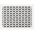 thumbnail image 1 of Mid Century Bath Mat, Retro Styled Atomic Composition with Vintage Diamond Line Pattern, Non-Slip Plush Mat Bathroom Kitchen Laundry Room Decor, 29.5 X 17.5 Inches, Pale Grey Black Red, Ambesonne, 1 of 2
