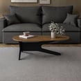 thumbnail image 1 of Camaflexi Mid Century Coffee Table, Solid Pine Wood Living Room Coffee Table, Black Base, Mocha Top, 1 of 7