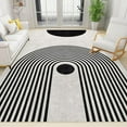 thumbnail image 1 of Mid Century Black And White Area Rug, Modern Geometry Line Art Soft Washable Rugs, Boho Abstract Distressed Floor Carpet For Living Room Bedroom Office Apartment 3 x 4ft, 1 of 6