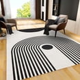 thumbnail image 1 of Mid Century Boho Abstract Area Rug Modern Geometry Black Line Art Large Rugs Indoor Non Slip Machine Washable Breathable Durable Carpet Front Entrance Floor Decor 4x5 Non-slip, 1 of 5