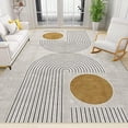 thumbnail image 1 of Mid-Century Boho Sun Art Area Rugs, Modern Geometric Cream Color Carpet, Foldable Non Slip Backing Low Pile Shed-Free Washable Mat For Living Room Bedroom Nursery Entryway Garden 5x8ft, 1 of 6