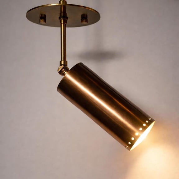 Mid Century Brass Spotlight | Adjustable Ceiling Fixture