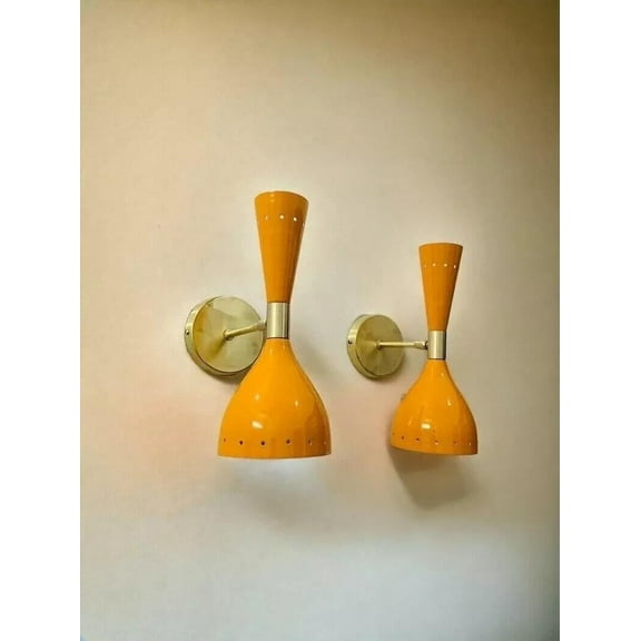 Mid Century Brass Wall Sconces - Italian Wall Sconce - Reading Lamp Light- Stilnovo Style sconce Handmade Wall Light Sconce