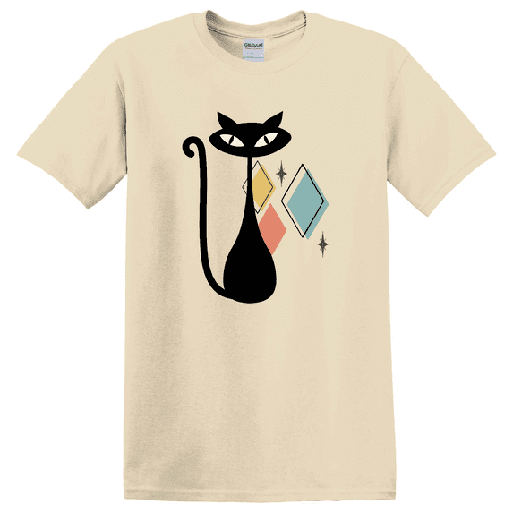 Mid Century Cat Atomic Retro Graphic T-Shirt
