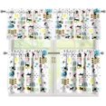thumbnail image 1 of Mid Century Cat Kitchen Curtain Retro Colorful Modern Abstract Valance and Tier Set Short Curtian Bedroom Dining Room Office Living Room 54 x 18 inches + 27.5 x 35.8 inches *2, Style-6, 1 of 4