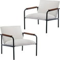 MidCentury Chair Sherpa Upholstered Living Room Corner Chair with Arms