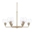 thumbnail image 1 of Mid-Century Chandelier 6 Light Aged Brass Steel In Transitional Style 29.5 High By 18.5 Wide-Aged Brass Finish    -Traditional Installation Capital, 1 of 2